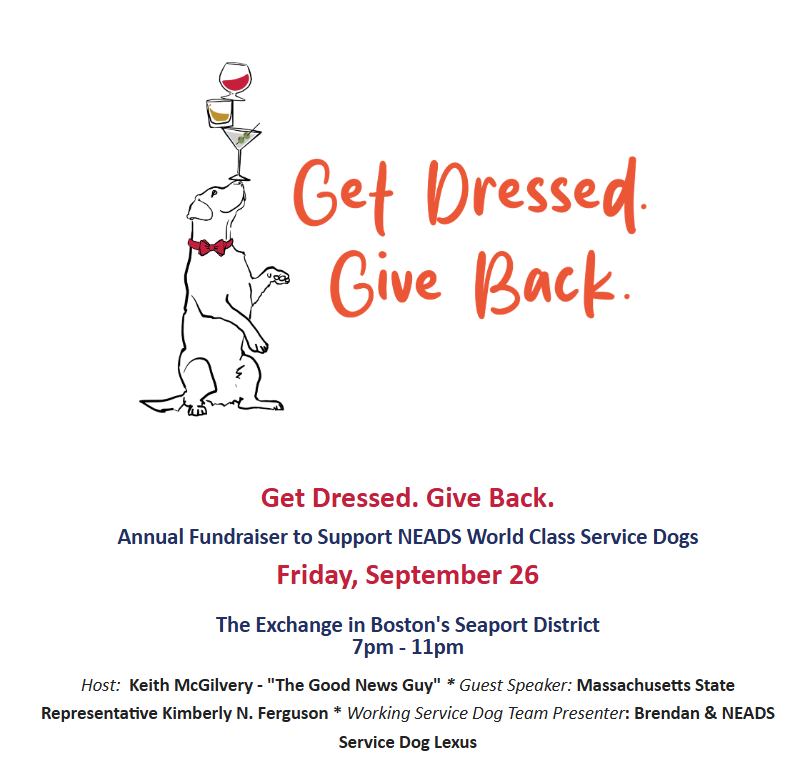 NEADS World Class Service Dogs Hosts Annual  Get Dressed. Give Back. Fundraiser